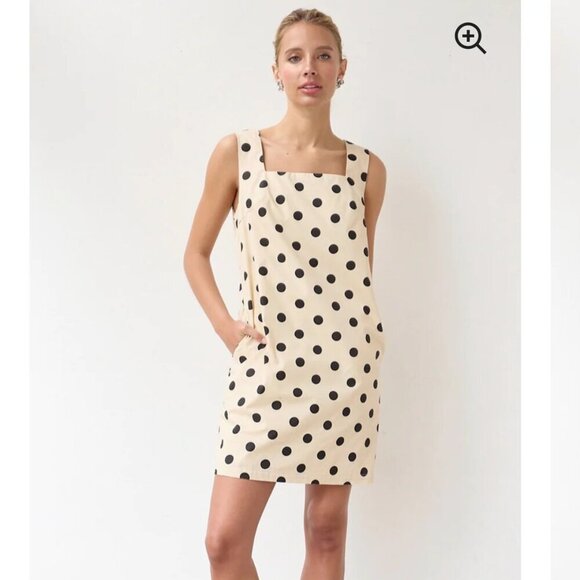 Raisonnel Polka Dot Classic Thigh Length Dress in Ivory Size Large - Picture 1 of 3